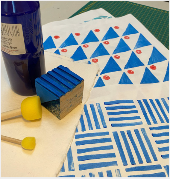 Block printing geometric patterns