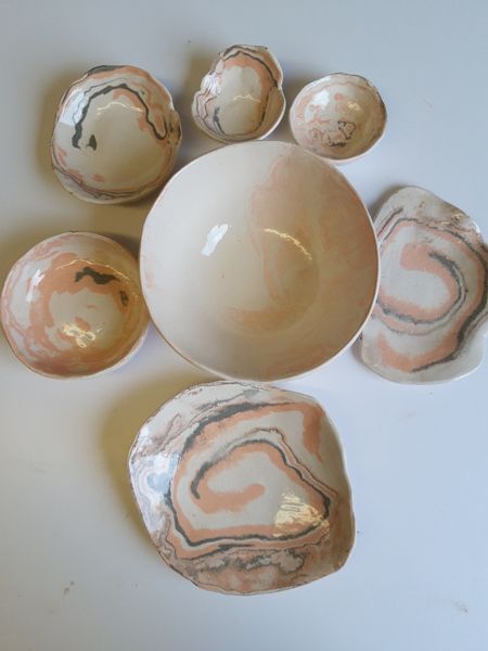Self coloured clay agate ware

