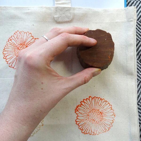 Wooden Block Printing example by Hobbycraft