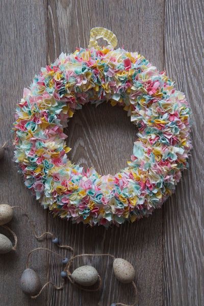 
Easter fabric wreath example from Thinly Spread