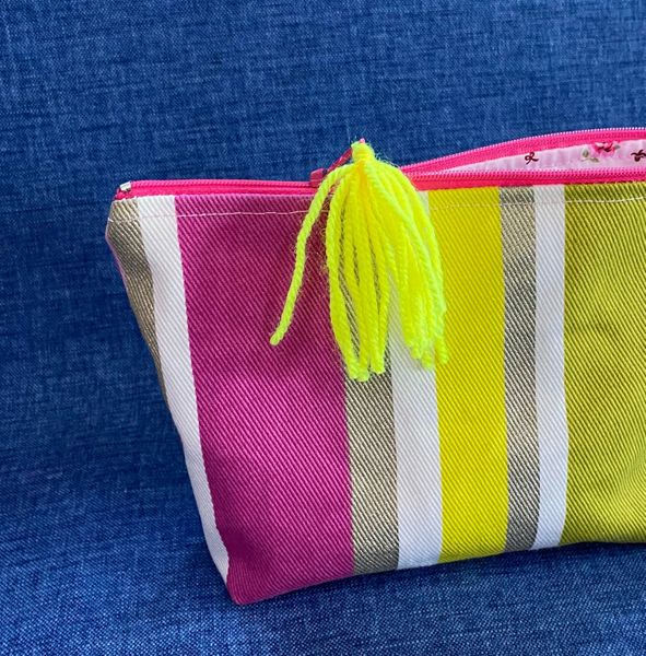 Pink and Yellow Stripy Zip Bah