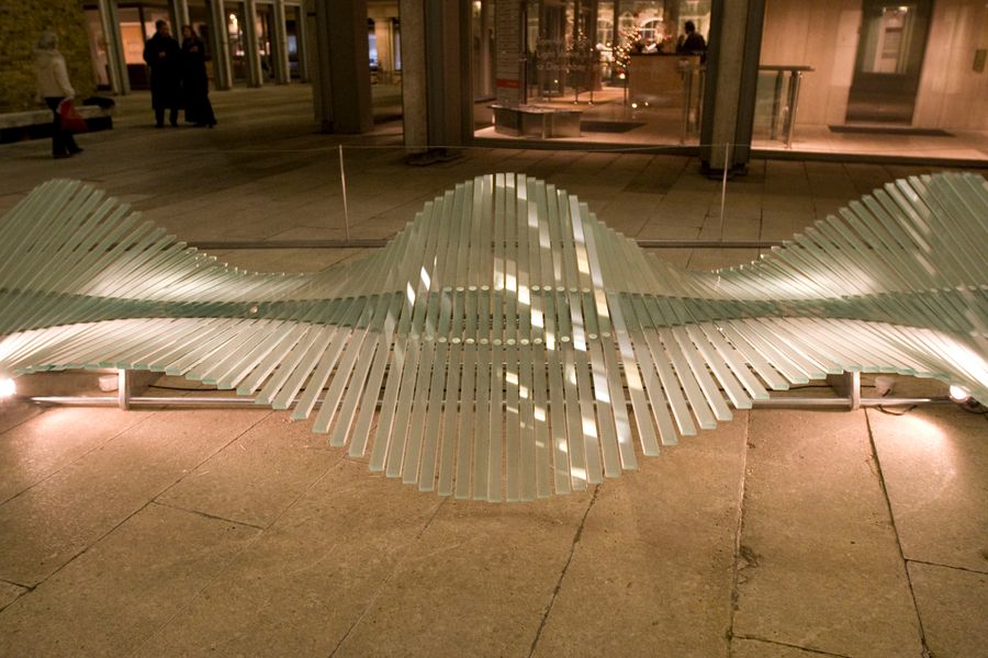 Light Wave, glass kinetic sculpture
