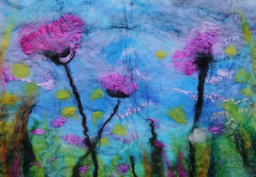 Felt & silk picture