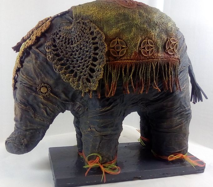 Fabric Sculpted Ceremonial Elephant
