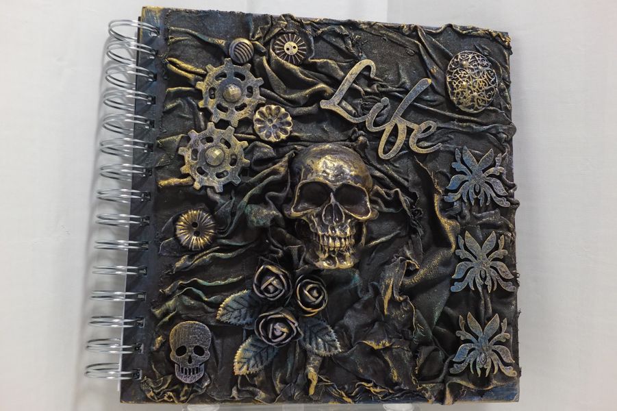 8" x 8" Skull Journal, these can be used as a Sketch book, Guest book, Scrapbook, Diary or Notes