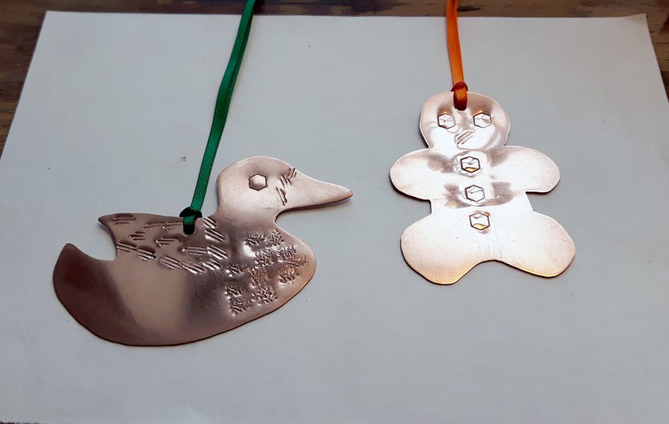 Polly's Christmas Duck and Gingerbread Man designs.