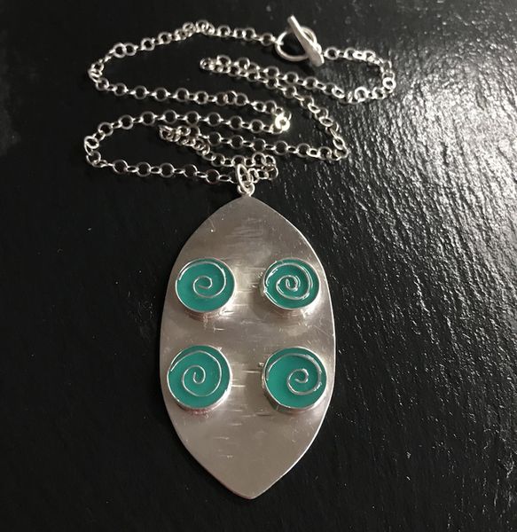 Silver & resin pendant