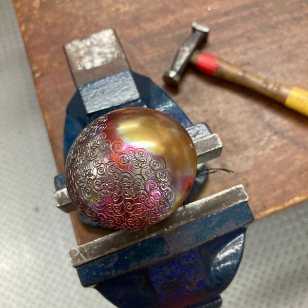 Copper bowl in progress