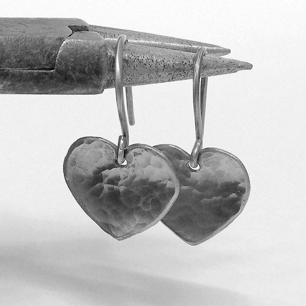 Silver heart earrrings