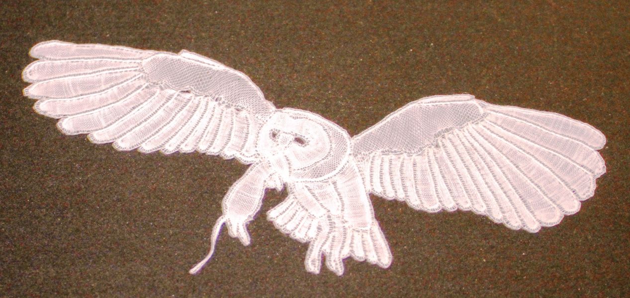 Honiton Lace - Raised & Rolled Owl