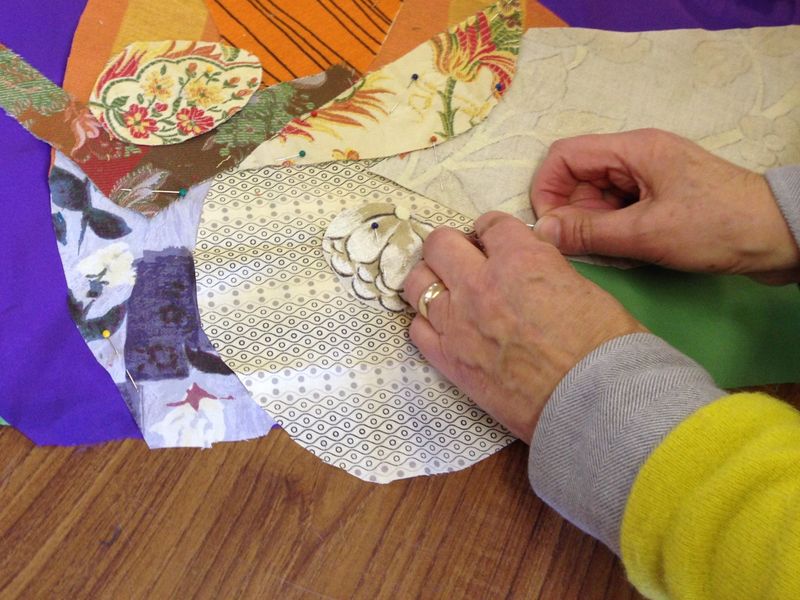Cutting and pinning -Still life workshop in Dorset
