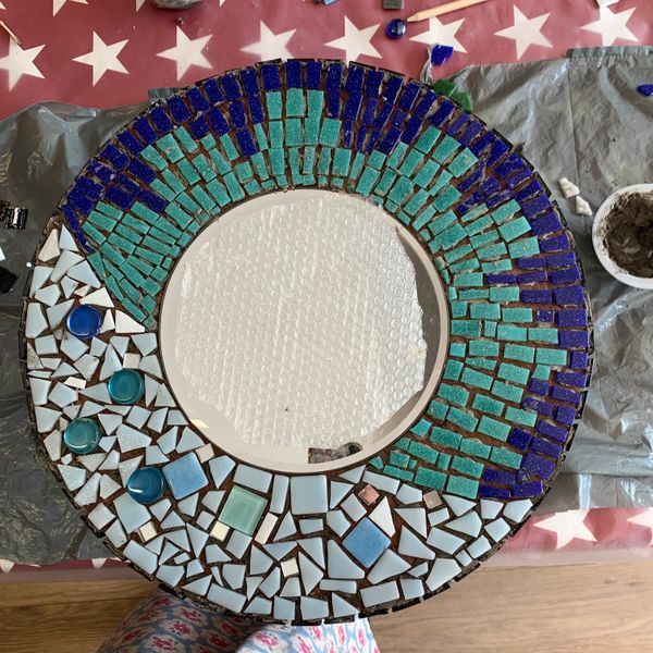 Mosaic mirror. These cost an additional £6 and need to be ordered so they can be prepared before the course. 