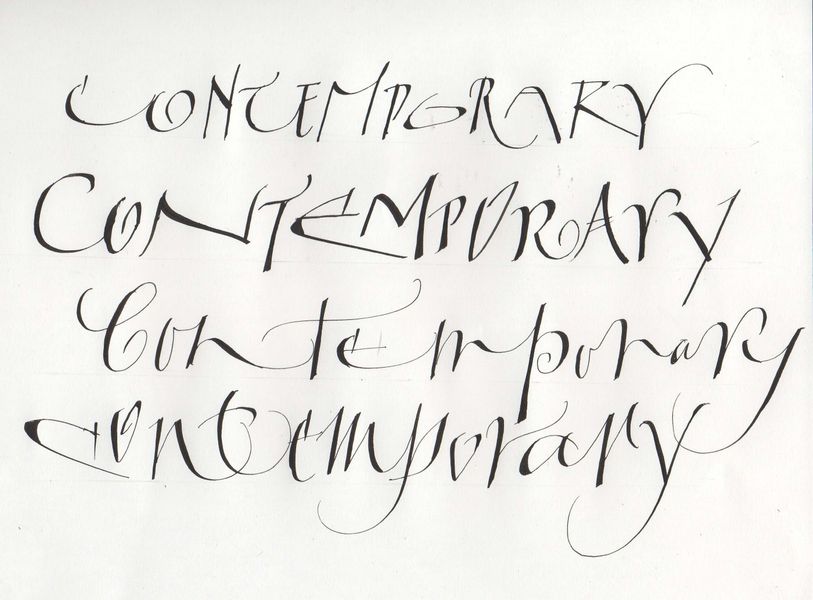 modern calligraphy, pointed pen, Ely Cambs