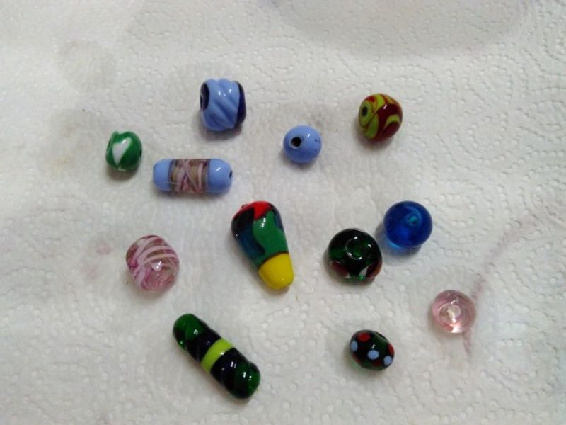 Students handmade glass beads