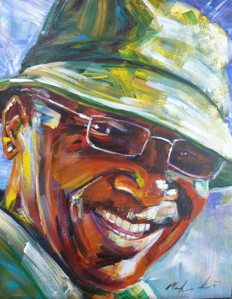 Clem Curtis vibrant portrait in acrylic