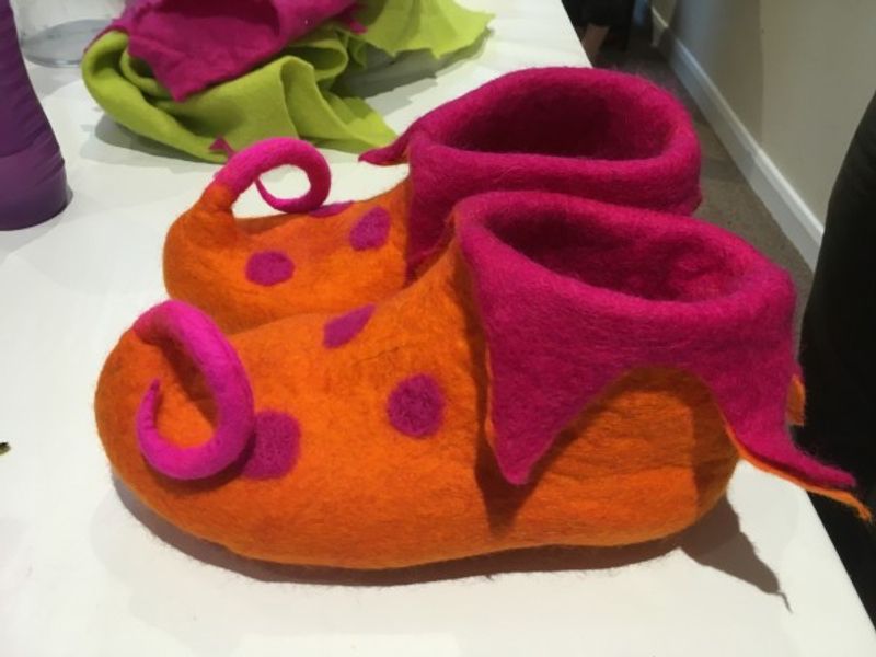 Jester slippers made by a student on my course