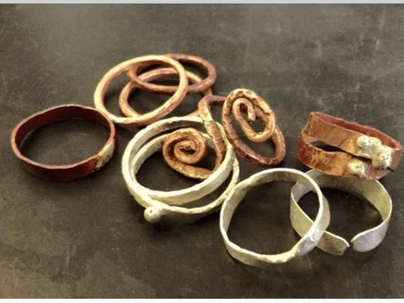 Copper and silver rings 
