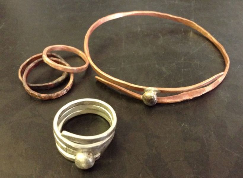Silver rings and bangles