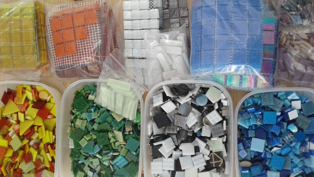 Mosaic Workshop: Just a few of the pick 'n' mix tessarae available!