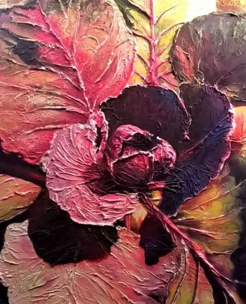 Mixed Media Acrylic Cabbage