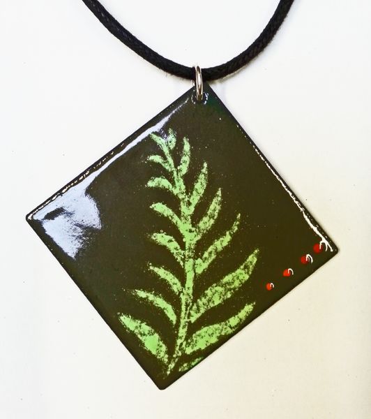 Pendant with fern design - made in a morning's session