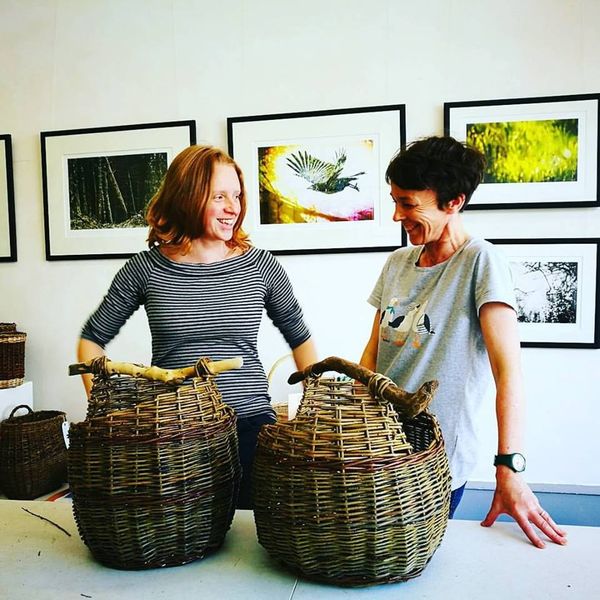 students form 2017 Asymmetrical Basket course at Creative with Nature Todmorden West Yorkshire