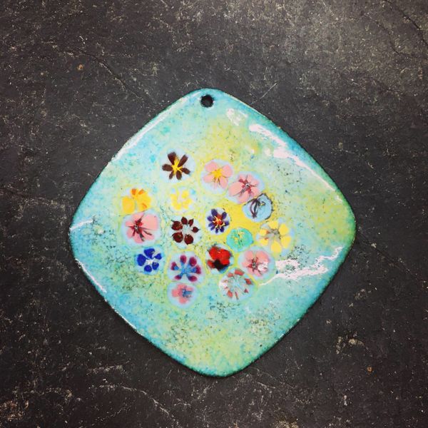 Floral meadow pendant, there is just something charming about millefiore!