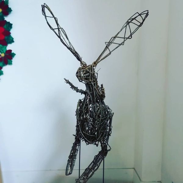 Beautiful hare made by Karen, a student at The Lavender Farm, Quantock Hills venue.