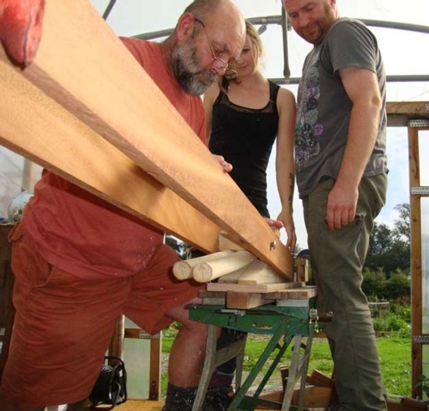 Steam bending jig for green wood chair legs