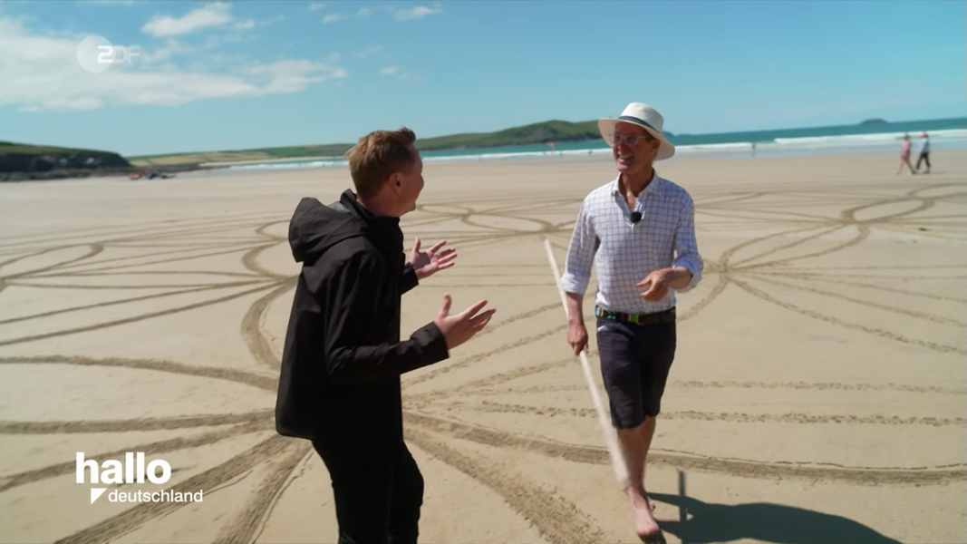 ZDF German public TV featured Andreas having a beach art session