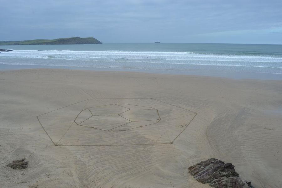 Empty beaches are the joy of winter experiments in beach art