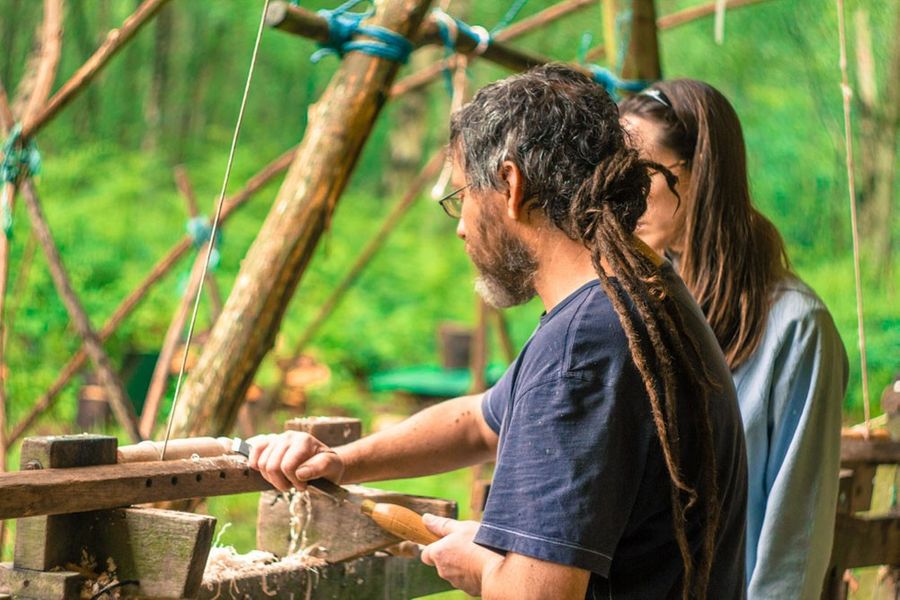 Greenwood stool making at Greenwood Days