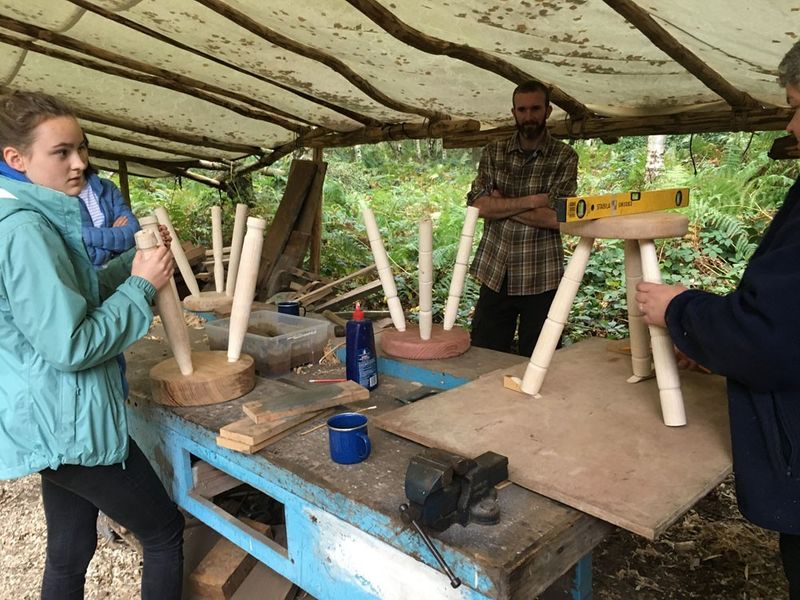 Greenwood stool making at Greenwood Days