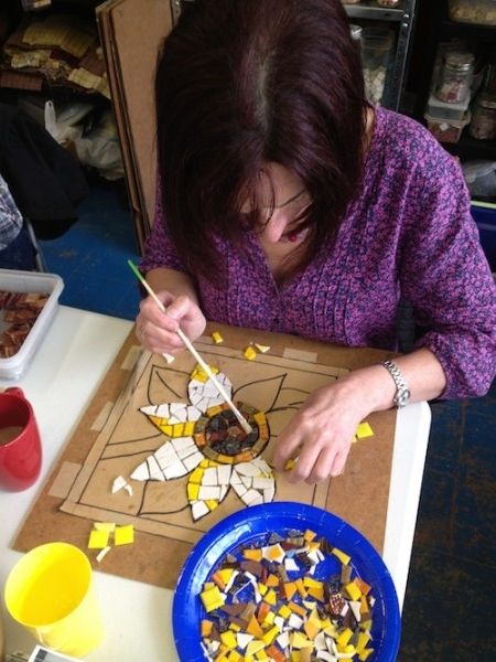 Mosaic Intensive 2 day course learning the 'indirect' method, with Claire Cotterill @ The Custard Factory, Birmingham