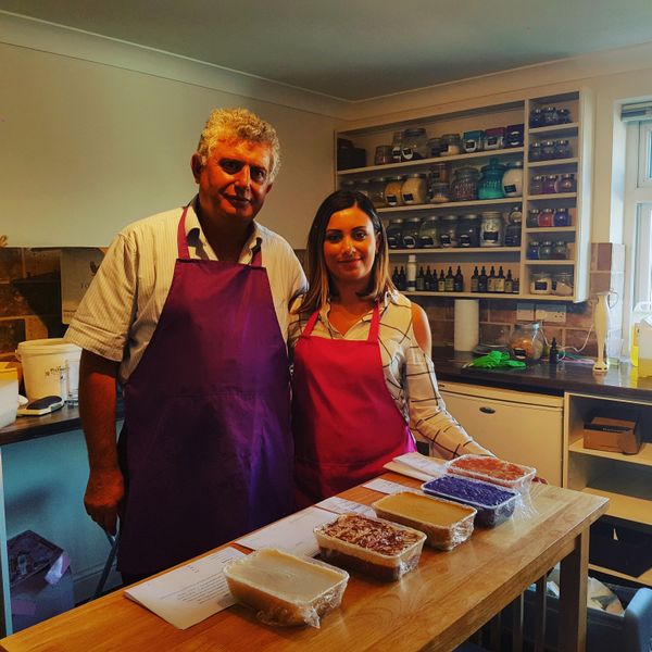 Father and daughter soapmaking 121 course