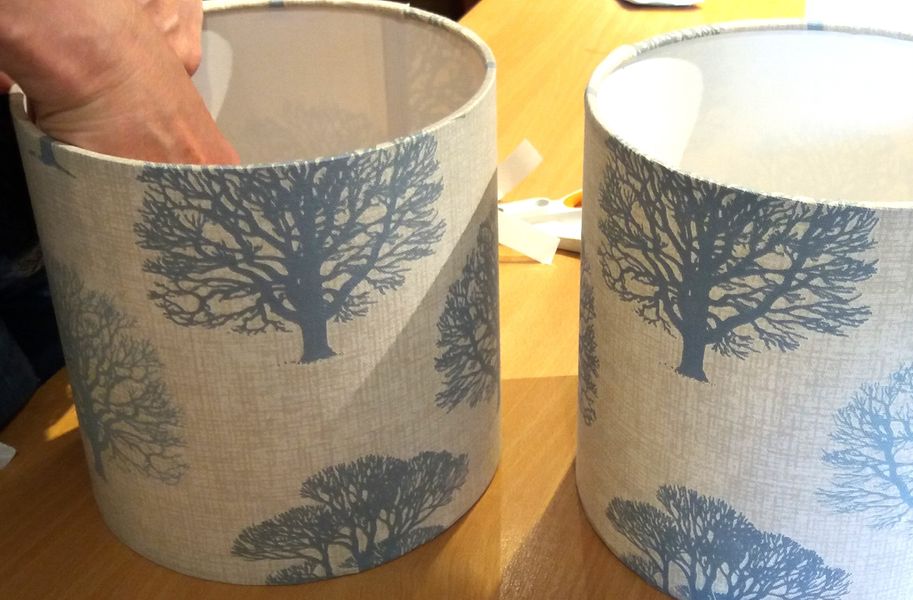Hand rolled drum Lampshade making afternoon - a Quirky Workshop at Greystoke nr Ullswater, Lake District