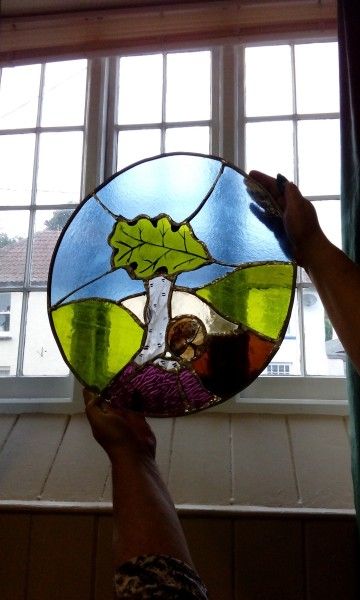 stained glass roundel in bradninch