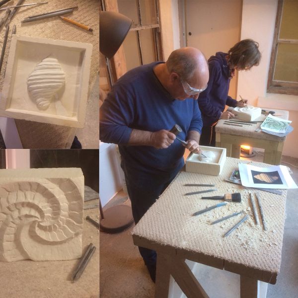 Students carving in our studios