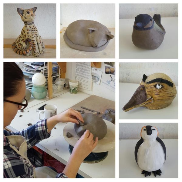 Pottery taster workshop making animals Bournemouth