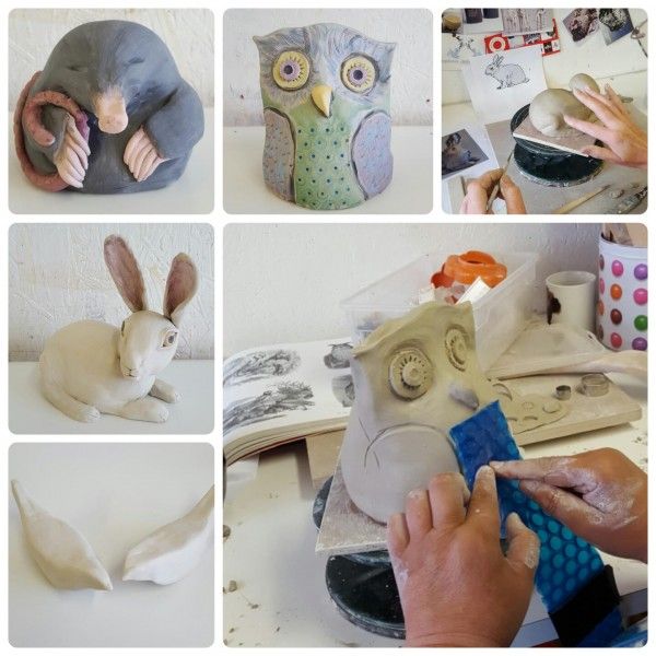 Pottery taster workshop making animals Bournemouth