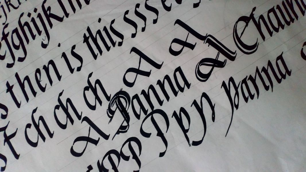 Practising letter forms on this calligraphy workshop at The Arienas Collective in Edinburgh