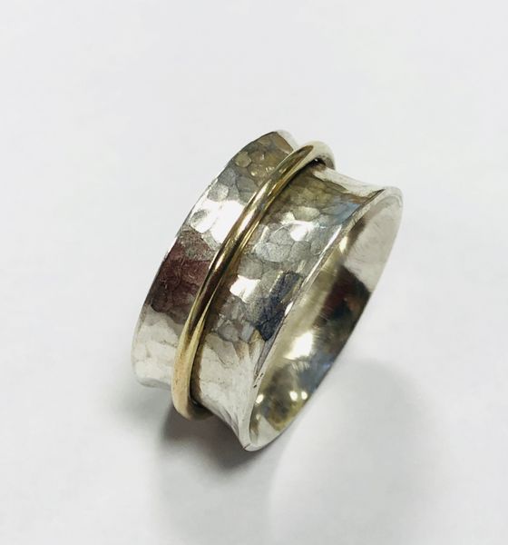 Students silver and gold spinner ring