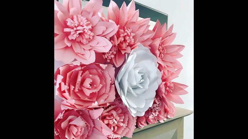 How to make a paper flower backdrop for a baby shower