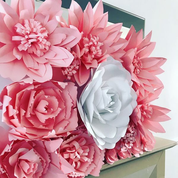 How to make a paper flower backdrop for a baby shower
