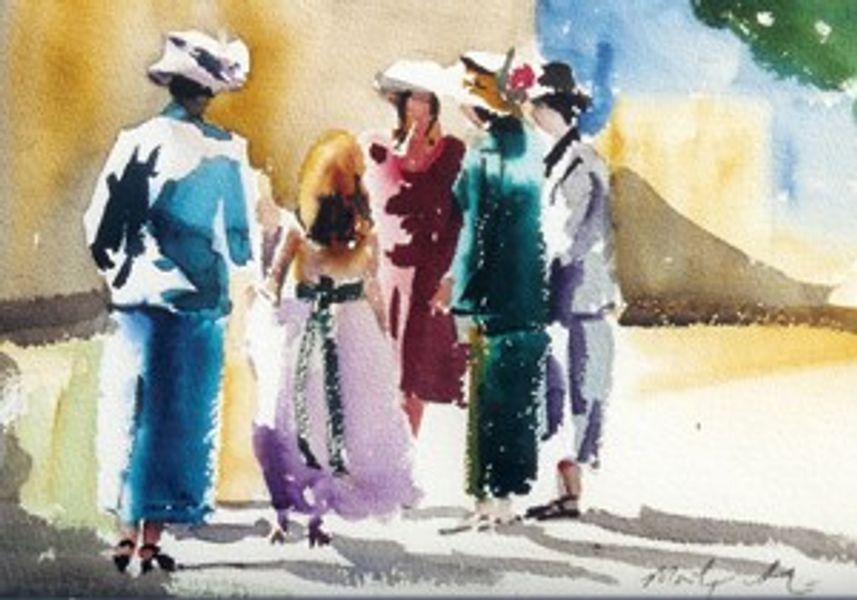 Wedding hats in watercolour