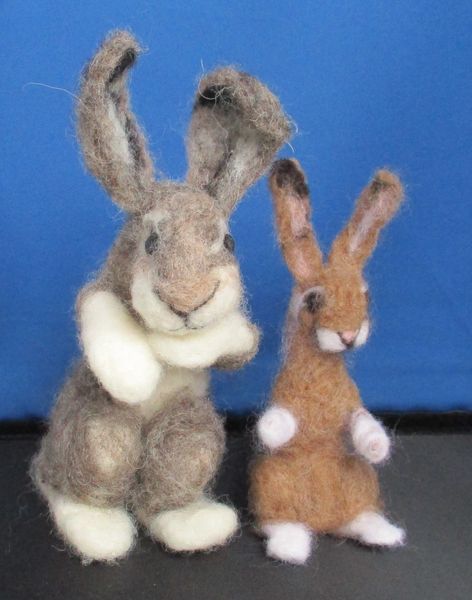 Needlefelted hares