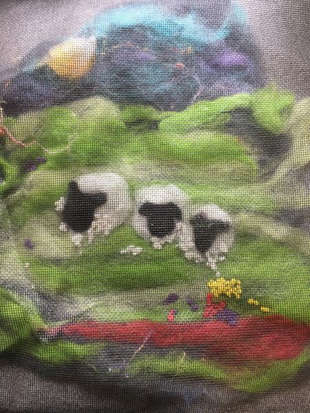 Felted picture being made