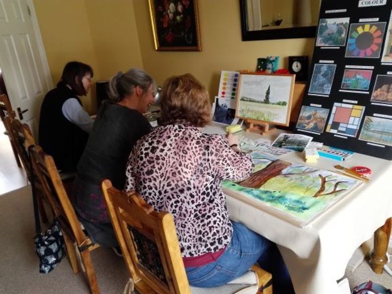 Adult students at Raya's Art course in Kidderminster, Worcestershire
