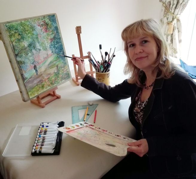 Artist and Tutor Raya Brown at her Magic Wool Art and Craft Studio in West Midlands