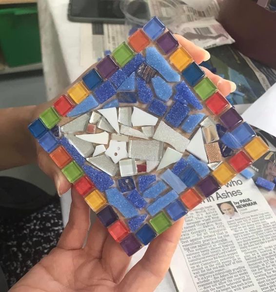 Mosaic coaster student work